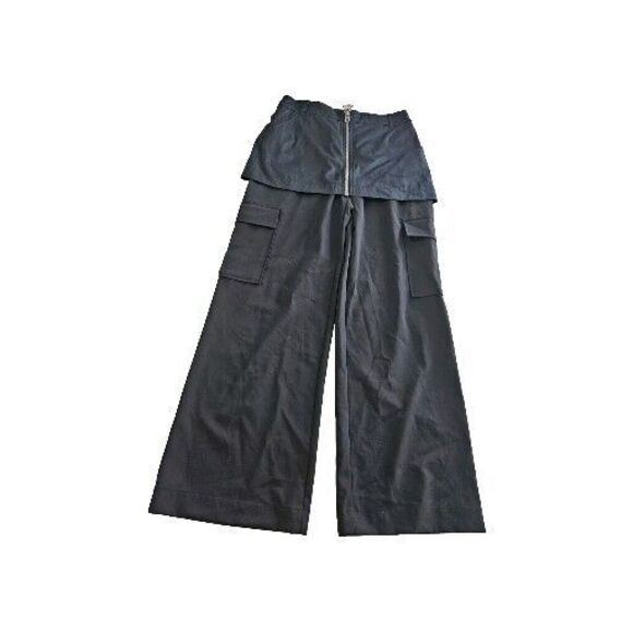 Zara Wide Leg Cargo Black Pants, Woman Size Small - Picture 2 of 8